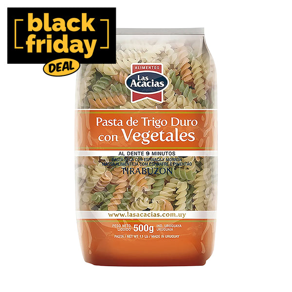 Las Acacias - Pasta Tirabuzon con Vegetales 1.1Lb