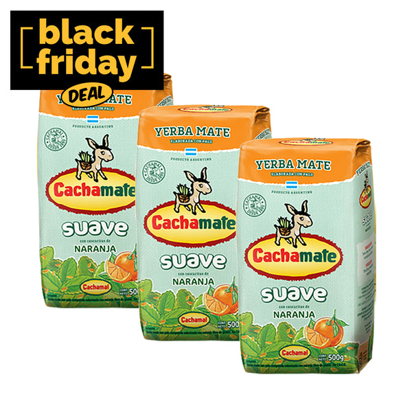 BLACK FRIDAY Cachamate Naranja Yerba Mate 500g - 3Pack