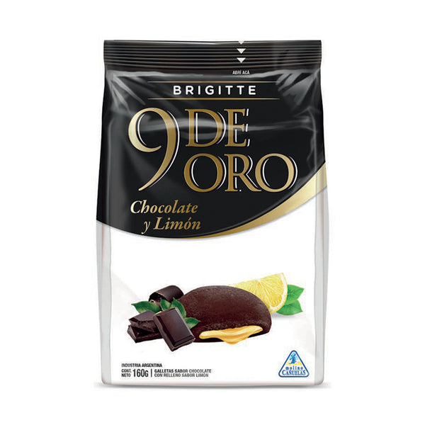9 De Oro Brigitte Chocolate con Limón 120g
