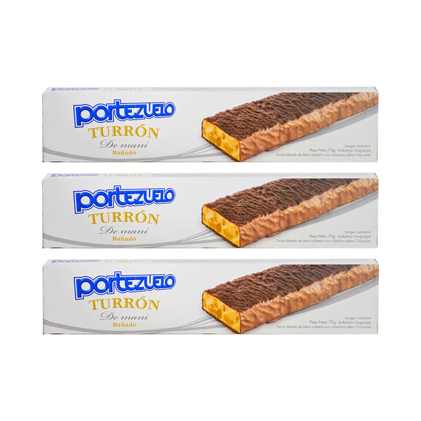 Portezuelo -  Turron de Mani y Chocolate 70g (3 Pack)